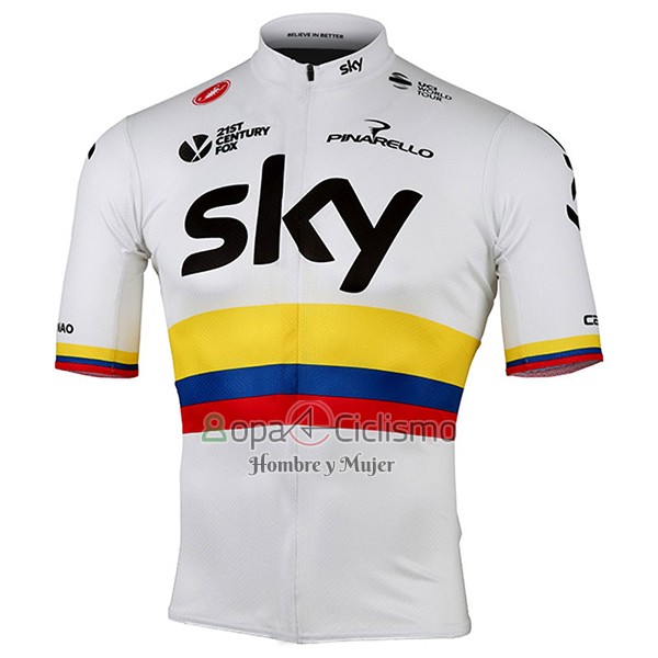 Sky UCI Mondo Campioneropa Ciclismo Culotte Corto 2017 Hombre Mangas Cortas 